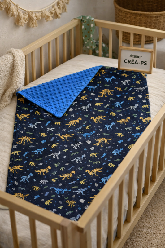 Doudou Minky Motif dinosaure