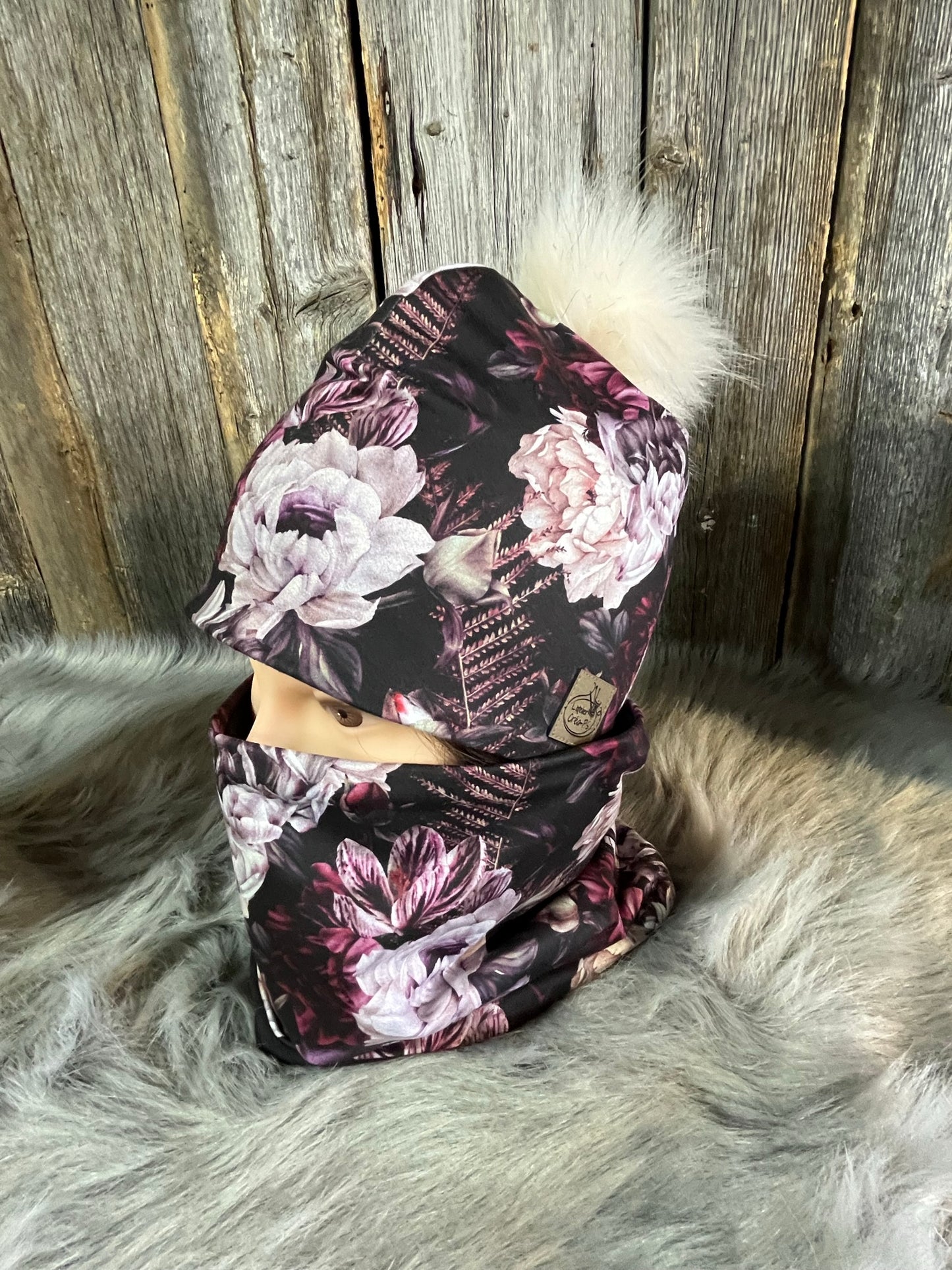 TUQUE et CACHE-COU  FLEURS